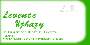 levente ujhazy business card